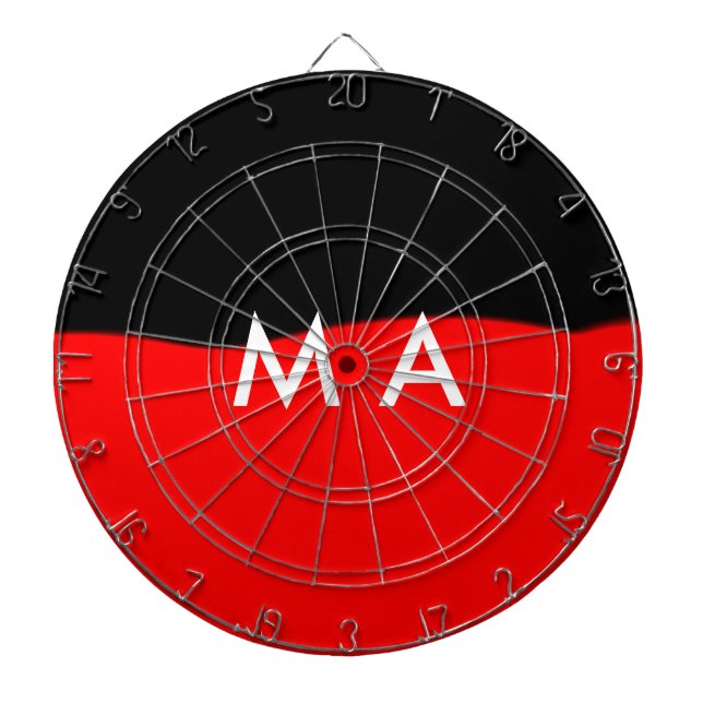 Simple monogram add your name letter man minimal t dart board (Front)