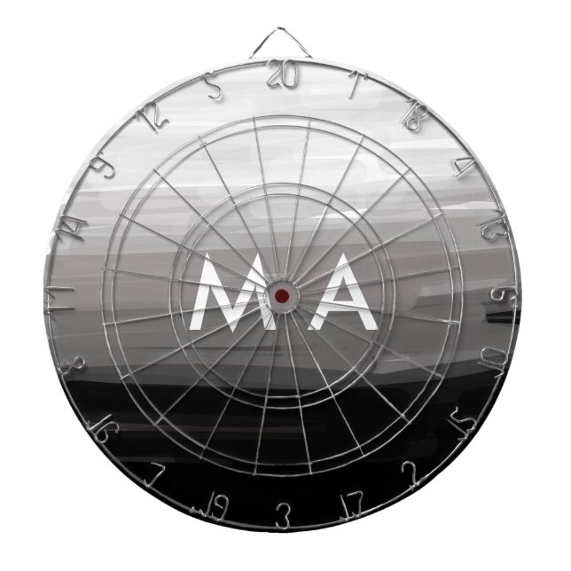 Simple monogram add your name letter man minimal t dart board (Front)