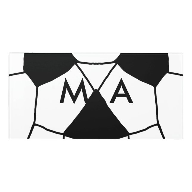 Simple monogram add your name letter man minimal t door sign (Classic Front)