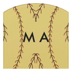 Simple monogram add your name letter man minimal t door sign