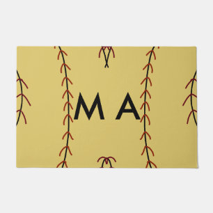 Simple monogram add your name letter man minimal t doormat