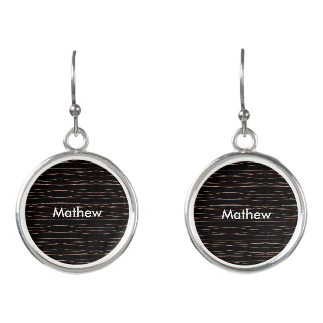 Simple monogram add your name letter man minimal t earrings (Front)