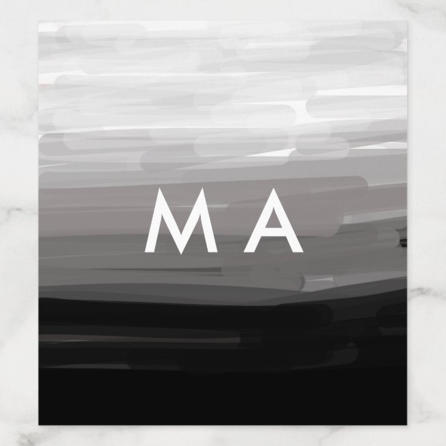Simple monogram add your name letter man minimal t envelope liner (Design)