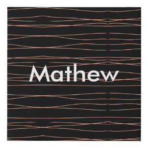 Simple monogram add your name letter man minimal t faux canvas print