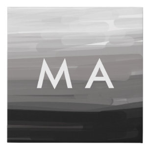 Simple monogram add your name letter man minimal t faux canvas print