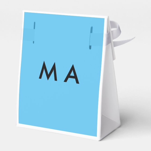 Simple monogram add your name letter man minimal t favor boxes (Back Side)