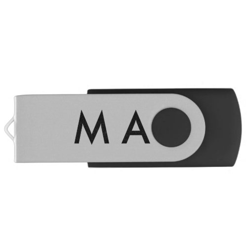 Simple monogram add your name letter man minimal t flash drive