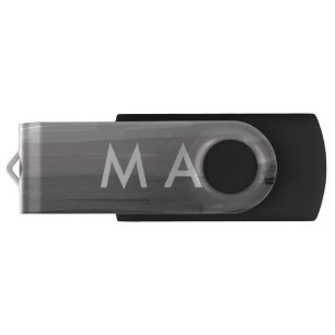 Simple monogram add your name letter man minimal t flash drive