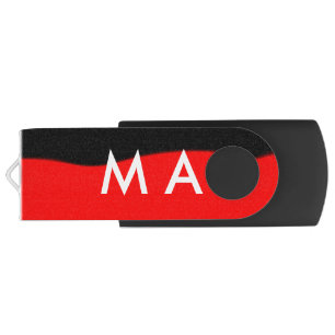 Simple monogram add your name letter man minimal t flash drive
