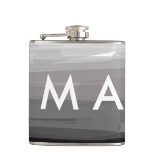 Simple monogram add your name letter man minimal t flask