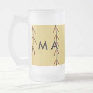 Simple monogram add your name letter man minimal t frosted glass beer mug
