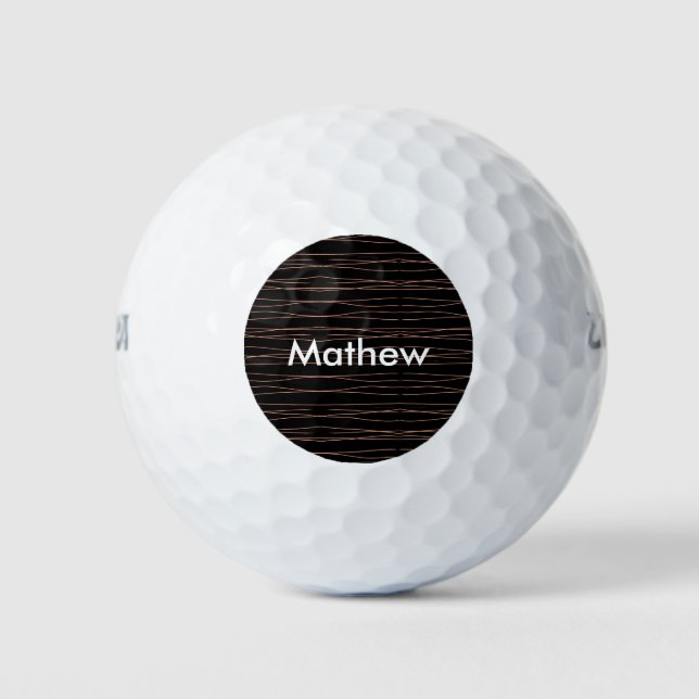 Simple monogram add your name letter man minimal t golf balls (Front)