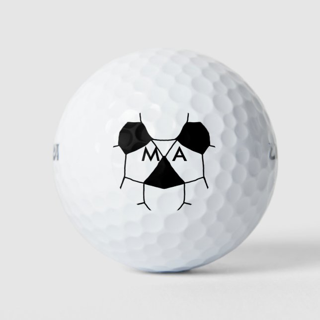 Simple monogram add your name letter man minimal t golf balls (Front)