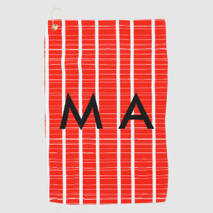 Simple monogram add your name letter man minimal t golf towel