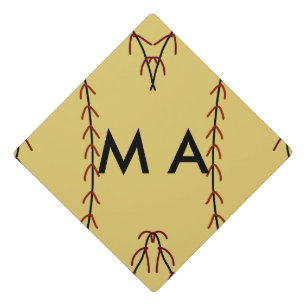 Simple monogram add your name letter man minimal t graduation cap topper