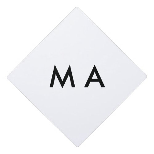 Simple monogram add your name letter man minimal t graduation cap topper