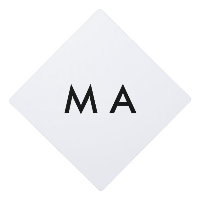 Simple monogram add your name letter man minimal t graduation cap topper (Front)