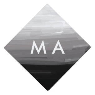 Simple monogram add your name letter man minimal t graduation cap topper