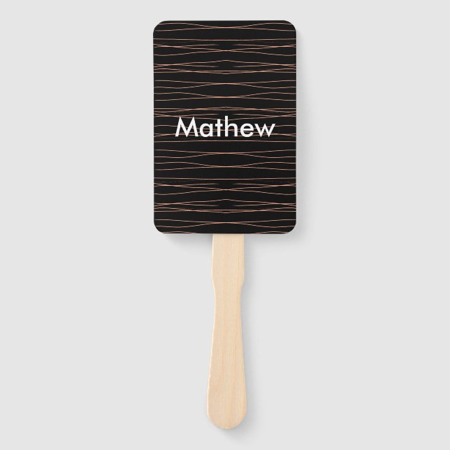 Simple monogram add your name letter man minimal t hand fan (Front)
