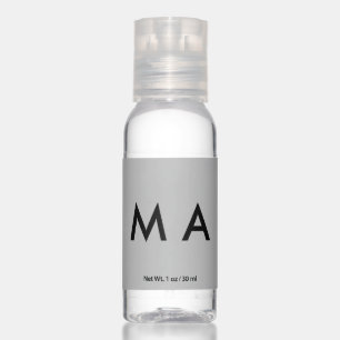 Simple monogram add your name letter man minimal t hand sanitizer