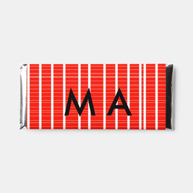 Simple monogram add your name letter man minimal t hershey bar favors (Front)