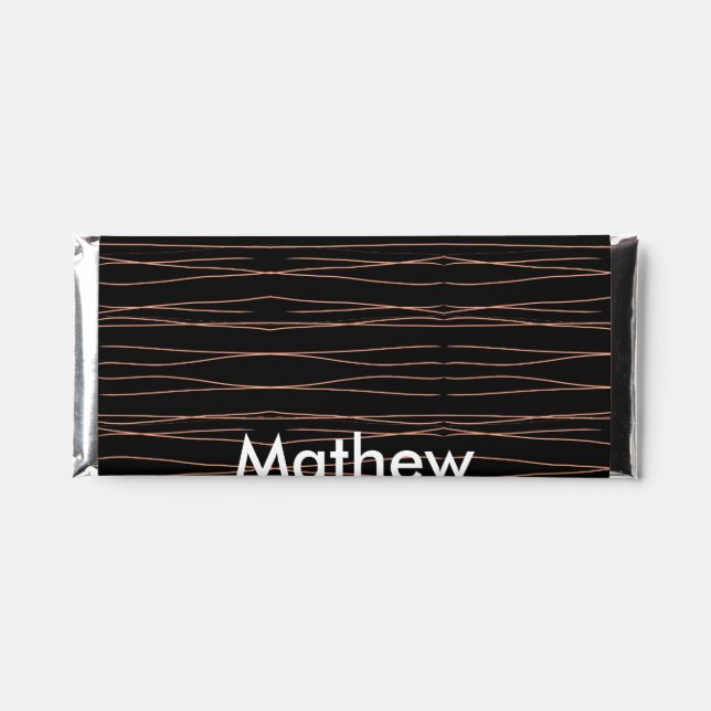 Simple monogram add your name letter man minimal t hershey bar favors (Front)