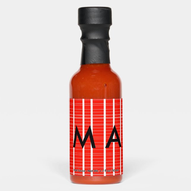 Simple monogram add your name letter man minimal t hot sauces (Front)