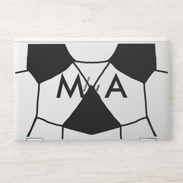 Simple monogram add your name letter man minimal t HP laptop skin (Front)
