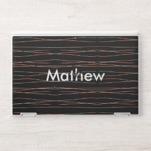 Simple monogram add your name letter man minimal t HP laptop skin