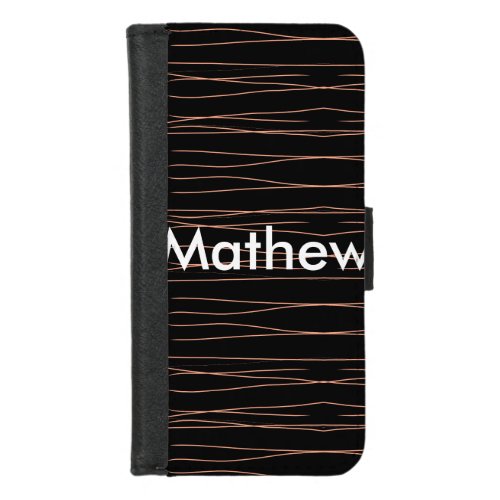 Simple monogram add your name letter man minimal t iPhone 87 wallet case
