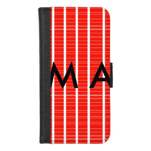 Simple monogram add your name letter man minimal t iPhone 87 wallet case