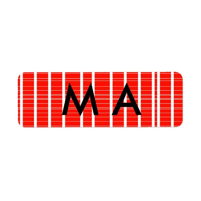 Simple monogram add your name letter man minimal t label (Front)