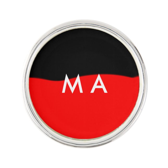 Simple monogram add your name letter man minimal t lapel pin (Front)