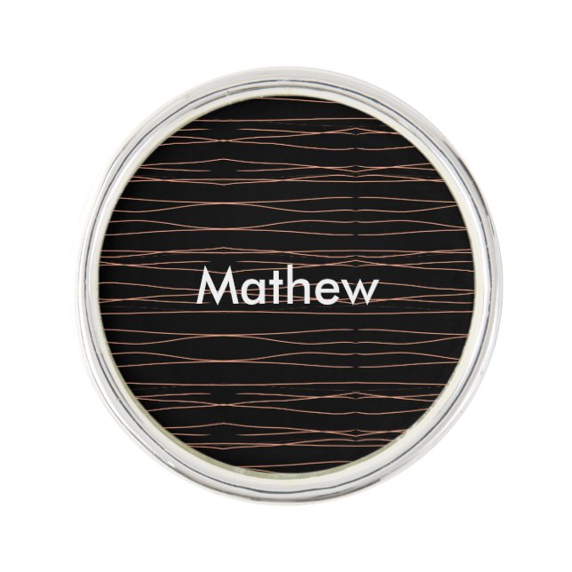 Simple monogram add your name letter man minimal t lapel pin (Front)