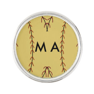 Simple monogram add your name letter man minimal t lapel pin