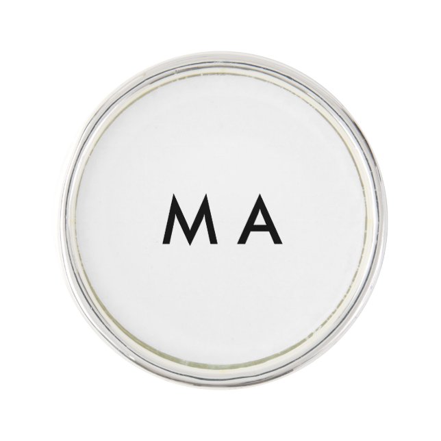 Simple monogram add your name letter man minimal t lapel pin (Front)