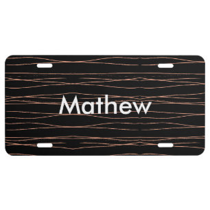 Simple monogram add your name letter man minimal t license plate