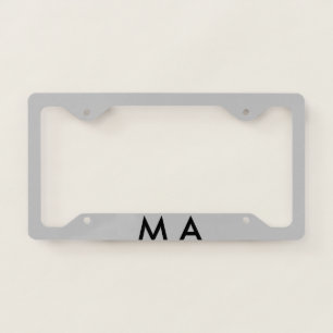 Simple monogram add your name letter man minimal t license plate frame