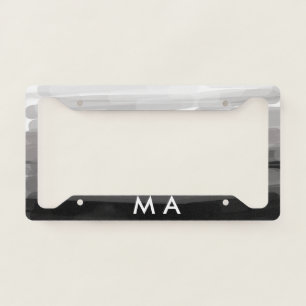 Simple monogram add your name letter man minimal t license plate frame