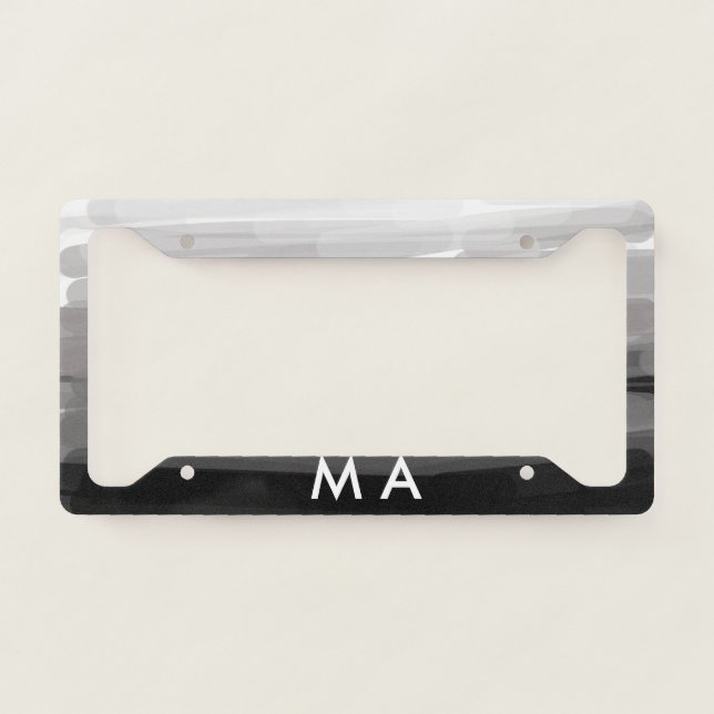 Simple monogram add your name letter man minimal t license plate frame (Front)