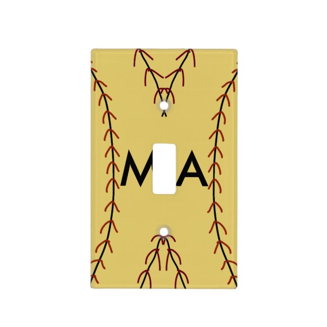 Simple monogram add your name letter man minimal t light switch cover (Front)