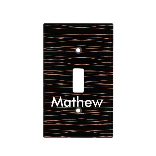 Simple monogram add your name letter man minimal t light switch cover