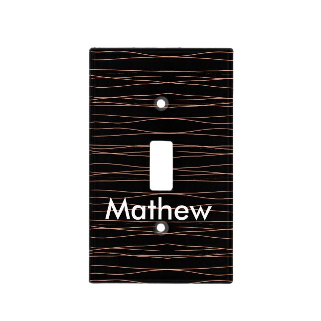 Simple monogram add your name letter man minimal t light switch cover (Front)