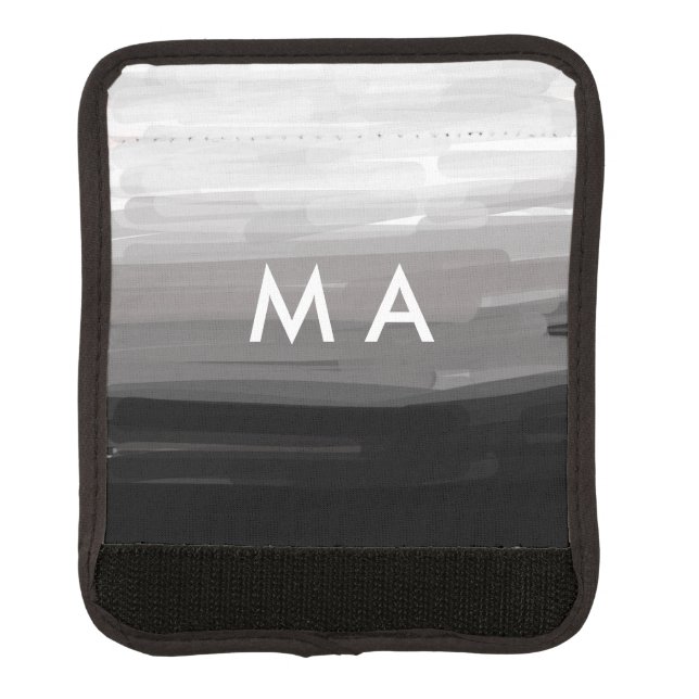 Simple monogram add your name letter man minimal t luggage handle wrap (Front)