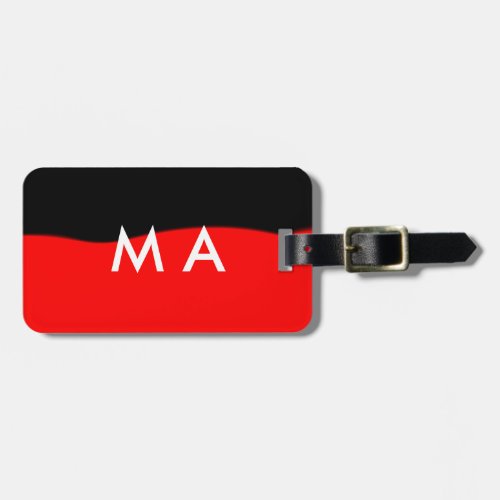 Simple monogram add your name letter man minimal t luggage tag