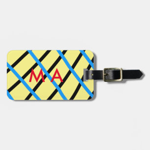 Simple monogram add your name letter man minimal t luggage tag