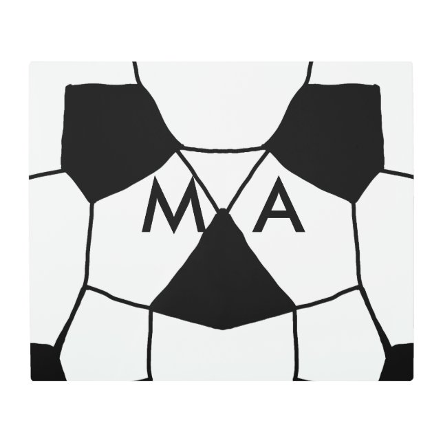 Simple monogram add your name letter man minimal t metal print (Front)