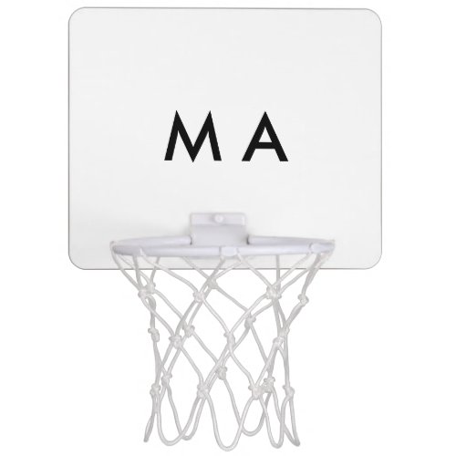 Simple monogram add your name letter man minimal t mini basketball hoop