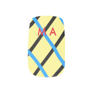 Simple monogram add your name letter man minimal t minx nail art