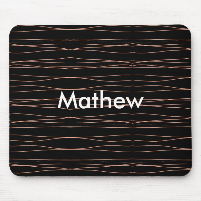 Simple monogram add your name letter man minimal t mouse pad (Front)